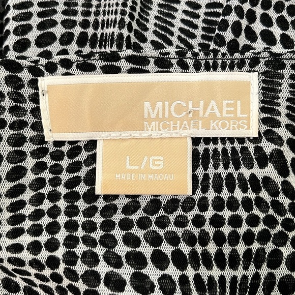 Michael Kors Layered Sheer Sleeveless Blouse Dot Pattern V-Neck - Picture 10 of 11
